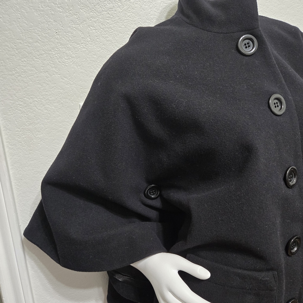 Pendleton Black Wool Button-Up Coat Cape Size S/M - image 5
